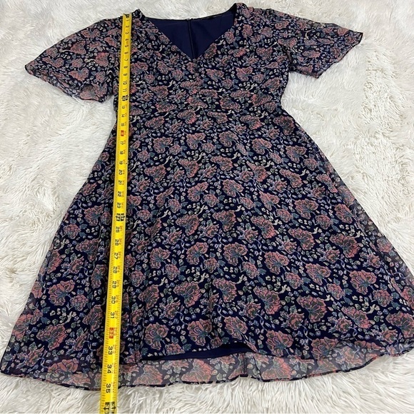 Madewell Orchard Flutter-Sleeve Skater Mini Dress Fan Floral Mix Size 4 - Picture 7 of 15